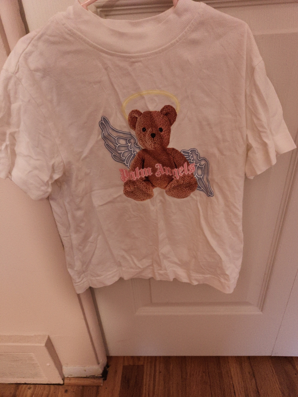 Palm Angels Kids White Teddy Graphic Tee With Matching Skirt